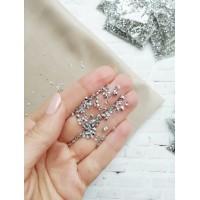 Кристаллики для шейкеров, цвет прозрачный+серебро